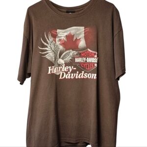 Harley-Davidson Brown Graphic T-Shirt Men's Size Large Cotton